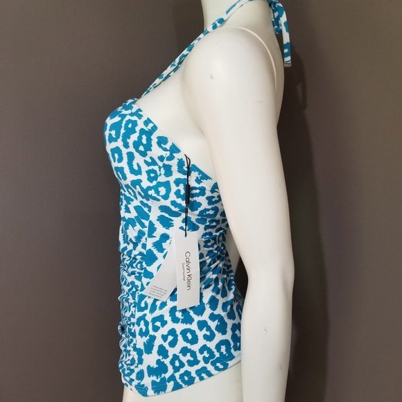 Calvin Klein V-Wire Bandeau Halter Tankini Top Size Small - Picture 3 of 10